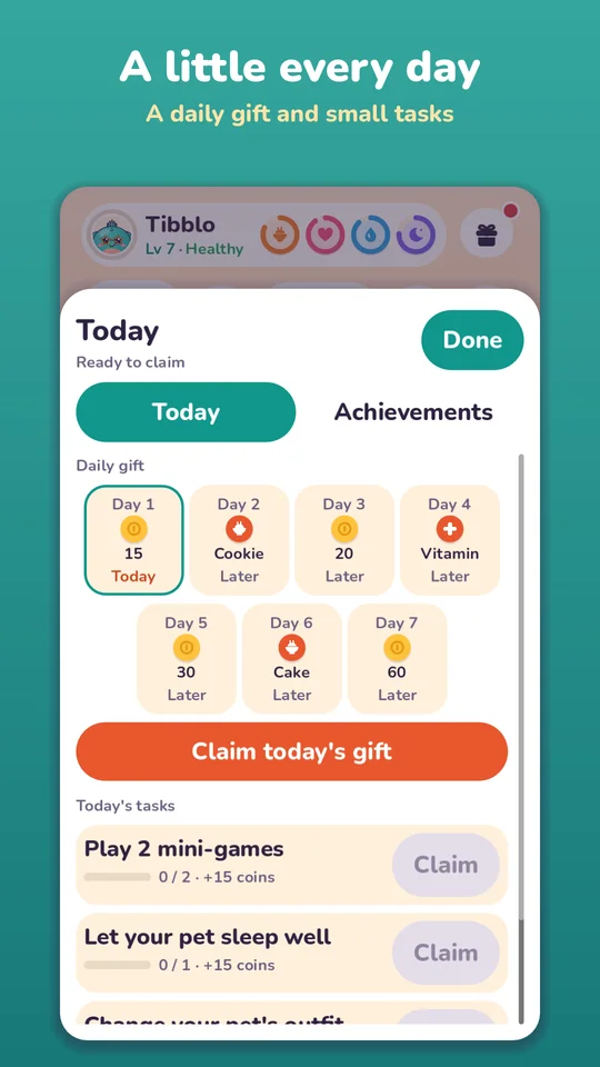 A daily gift and small daily tasks